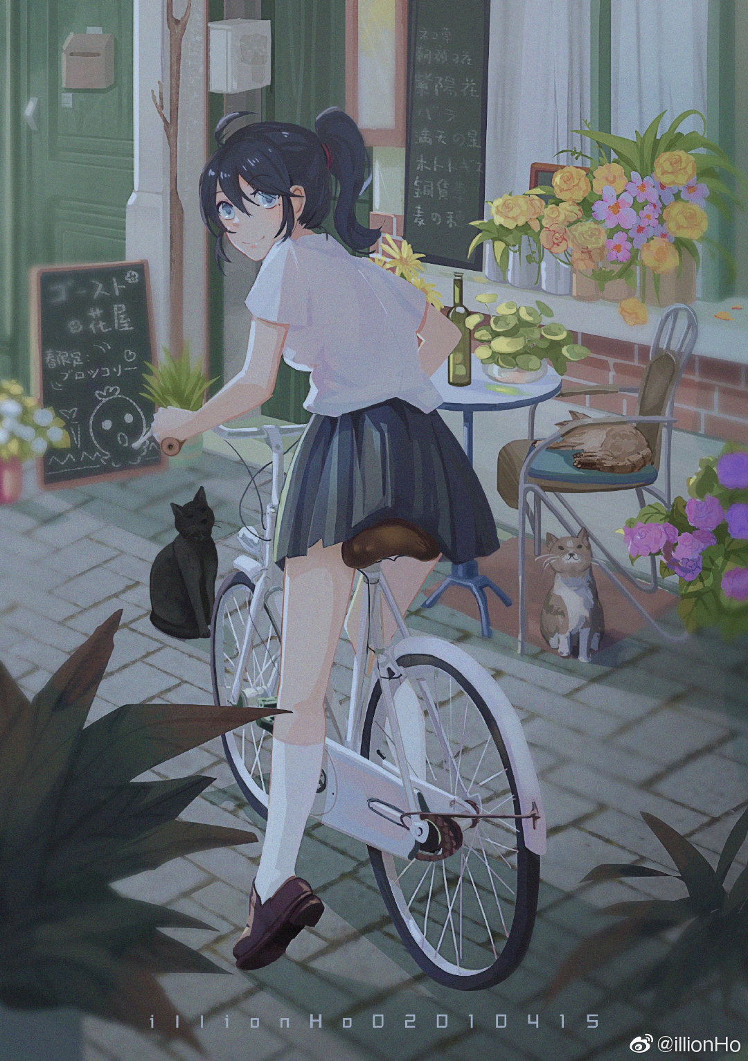 春日的自行车与猫还有JK
