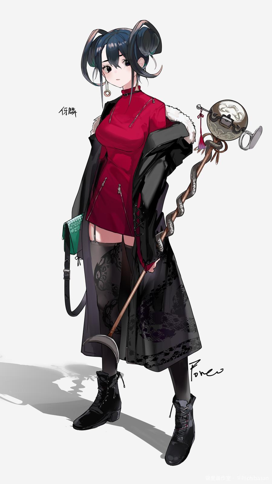 女儿伢麟图片插画壁纸画作
