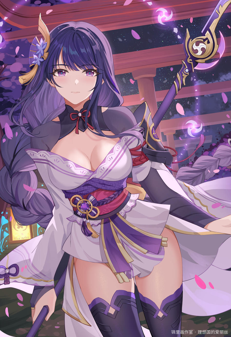 神社夜间~图片插画壁纸画作