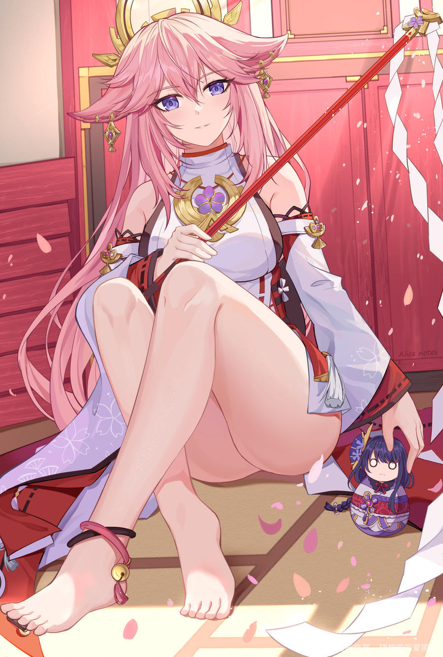 神社午后~图片插画壁纸画作