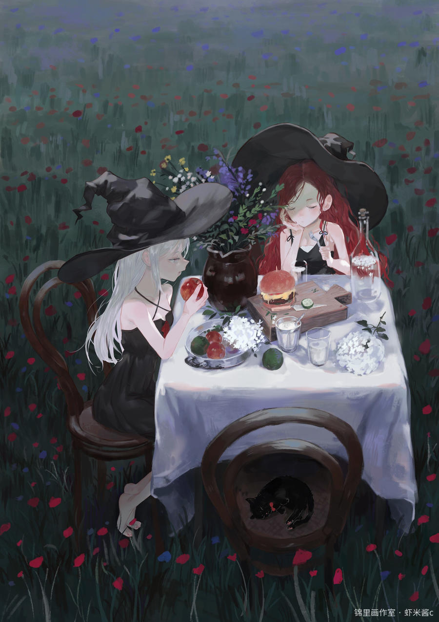 魔女家族图片插画壁纸画作