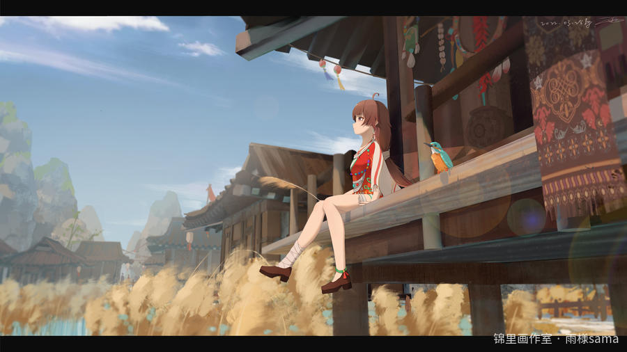画画女儿图片插画壁纸画作