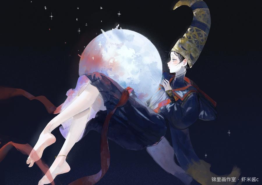 满月女王图片插画壁纸画作