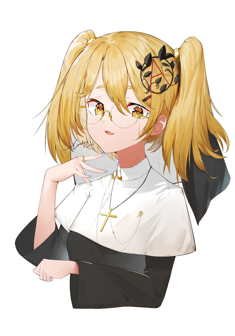 雌小鬼修女捏图片插画壁纸画作