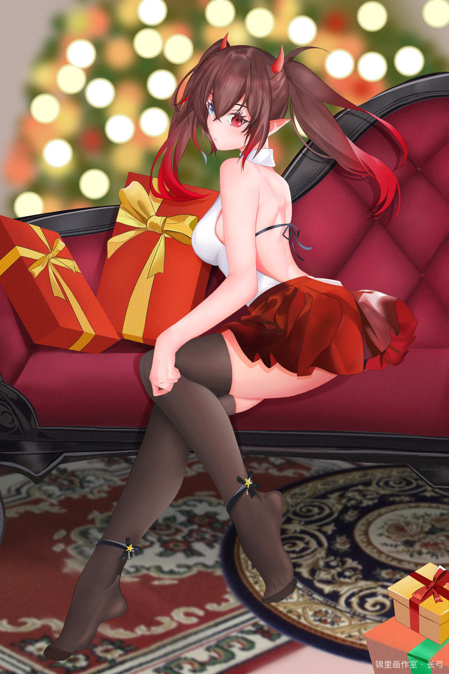 画的是b站的kirikosama！圣诞节同人！图片插画壁纸画作