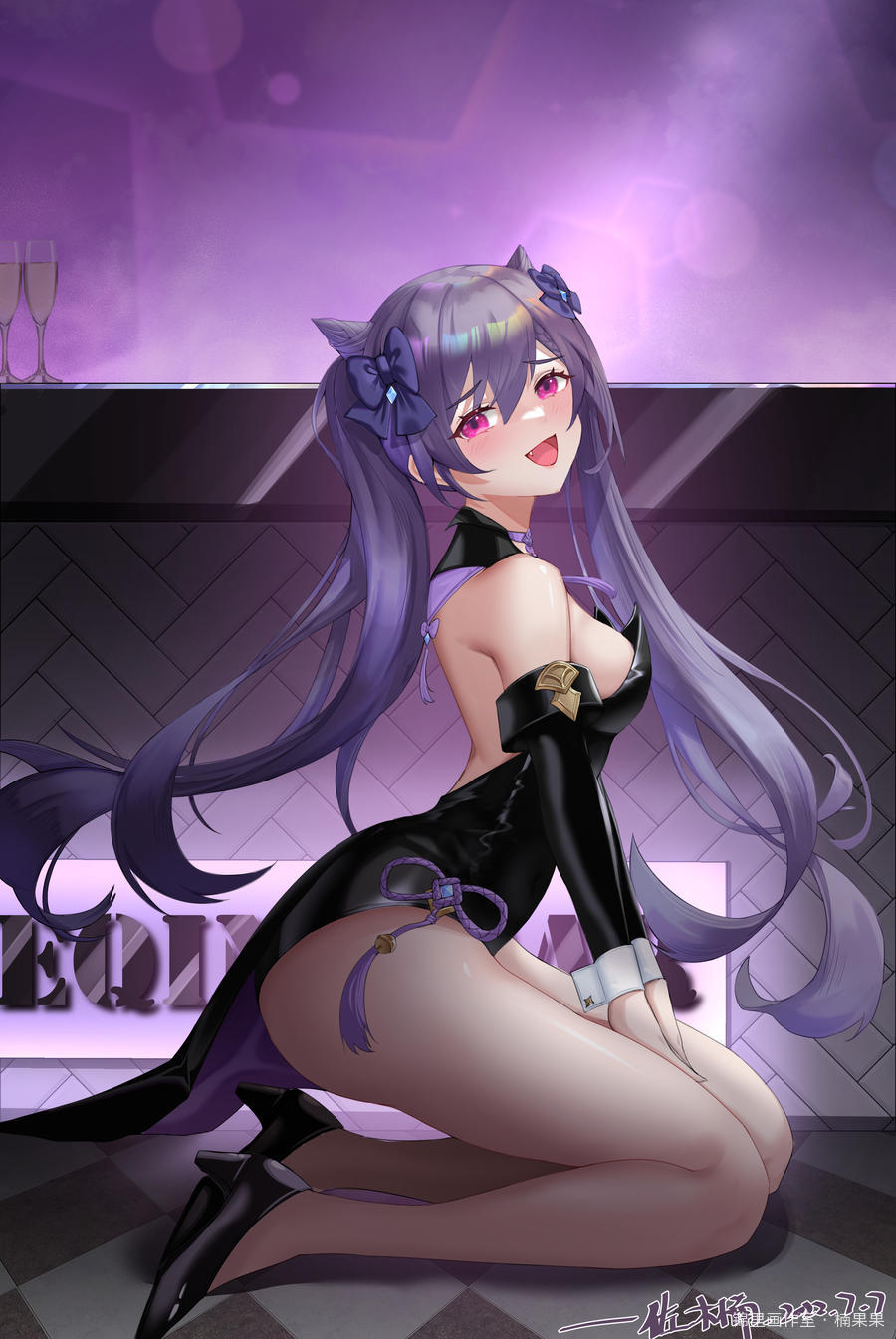 兔女郎刻晴图片插画壁纸画作