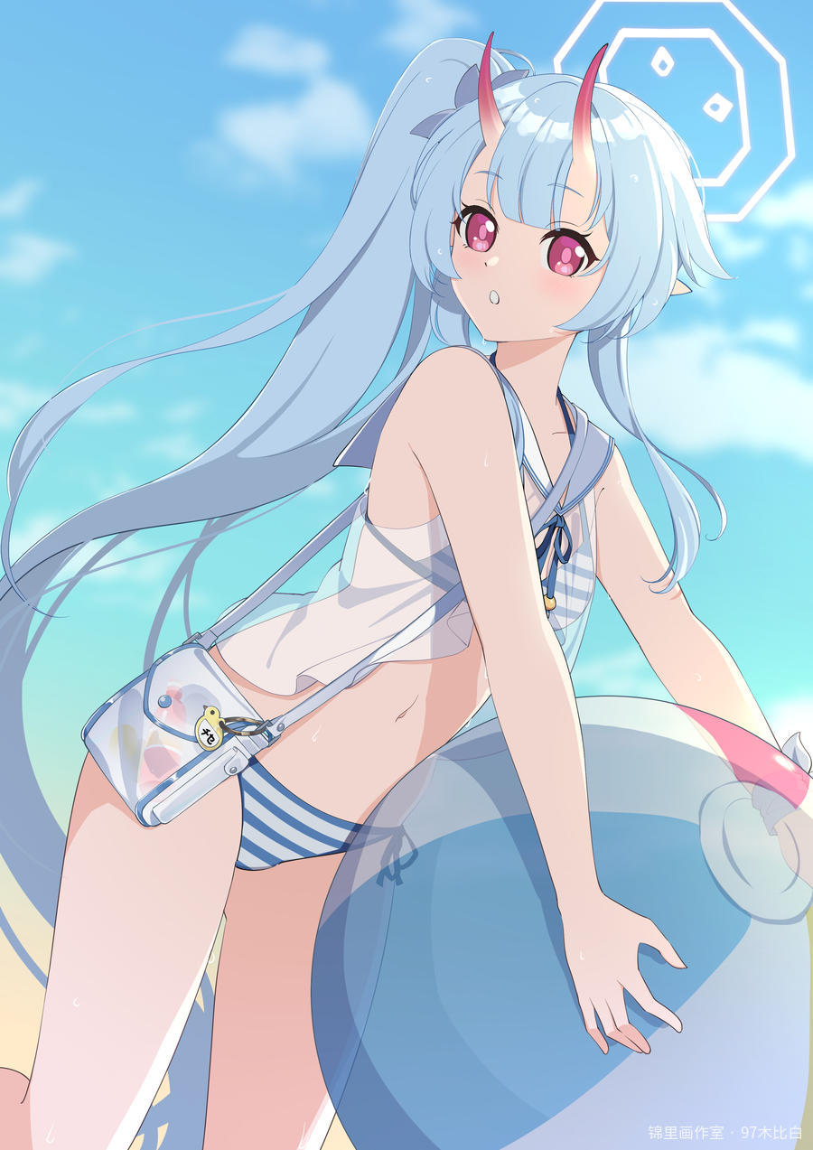 千世泳装图片插画壁纸画作