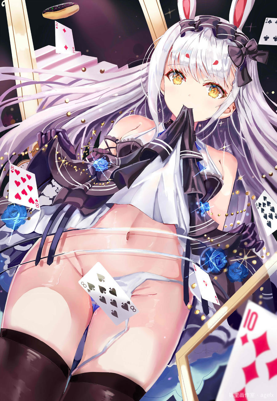 不思议国度的兔子小姐图片插画壁纸画作