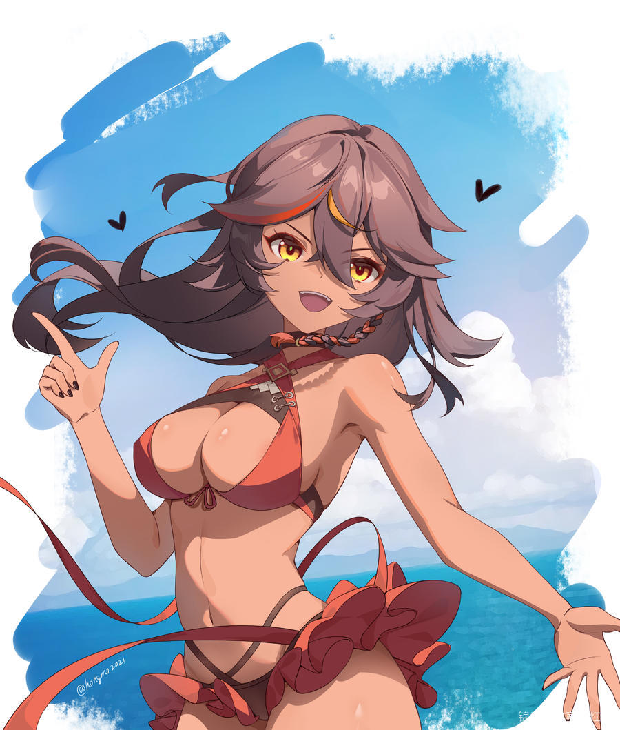 泳装辛焱图片插画壁纸画作