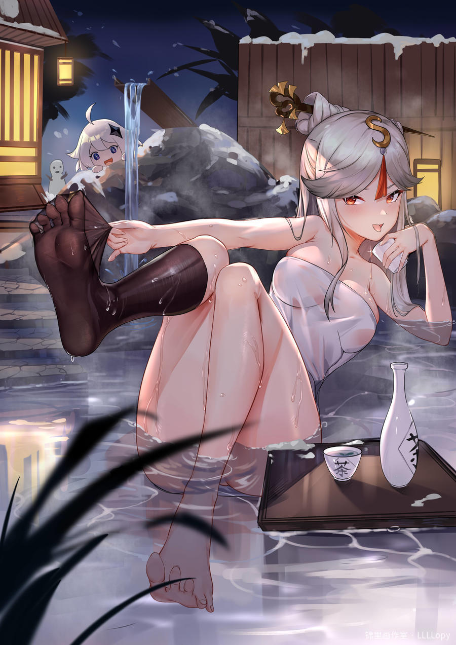 凝光 洗澡澡图片插画壁纸画作