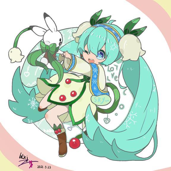 一年前画的小初音，卡哇伊内，公主殿下万岁！
