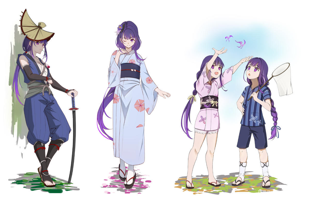 给雷电姐妹穿一下稻妻npc的衣服