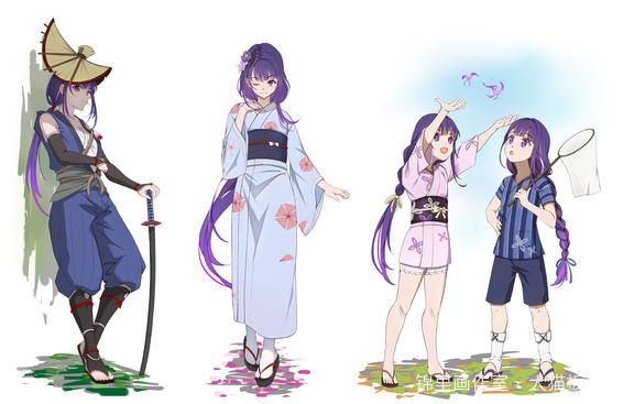 给雷电姐妹穿一下稻妻npc的衣服