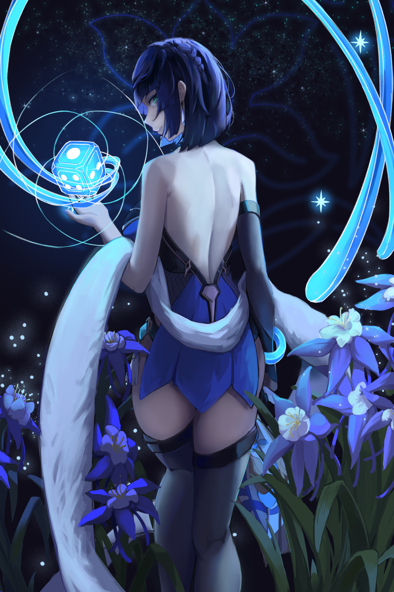 夜兰背后