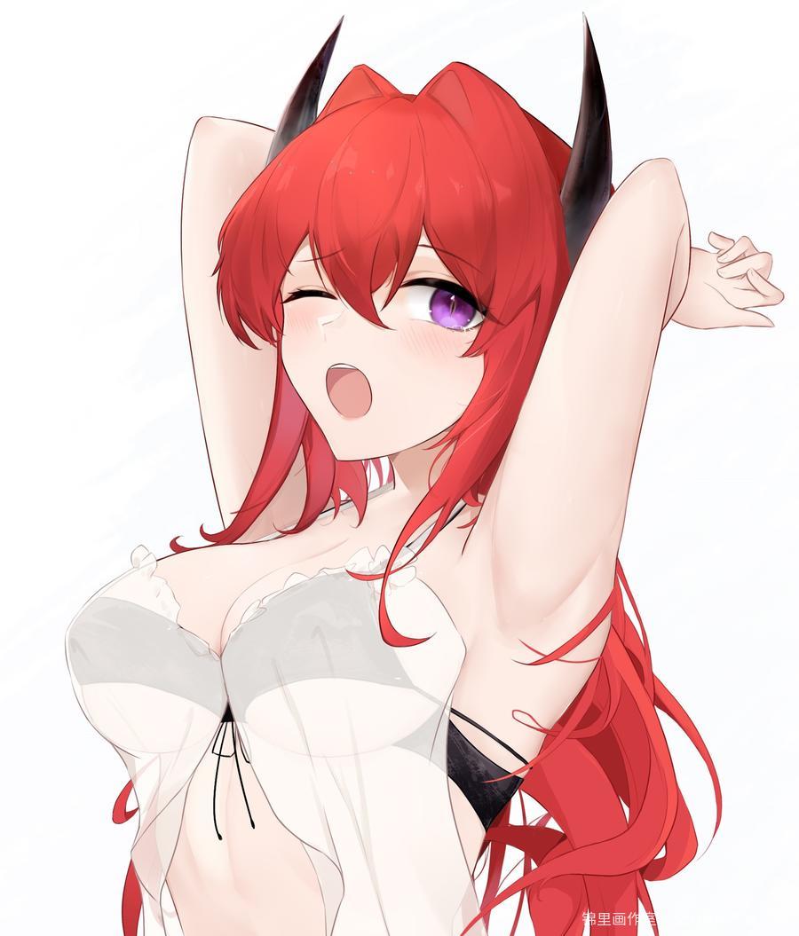 伸懒腰图片插画壁纸画作