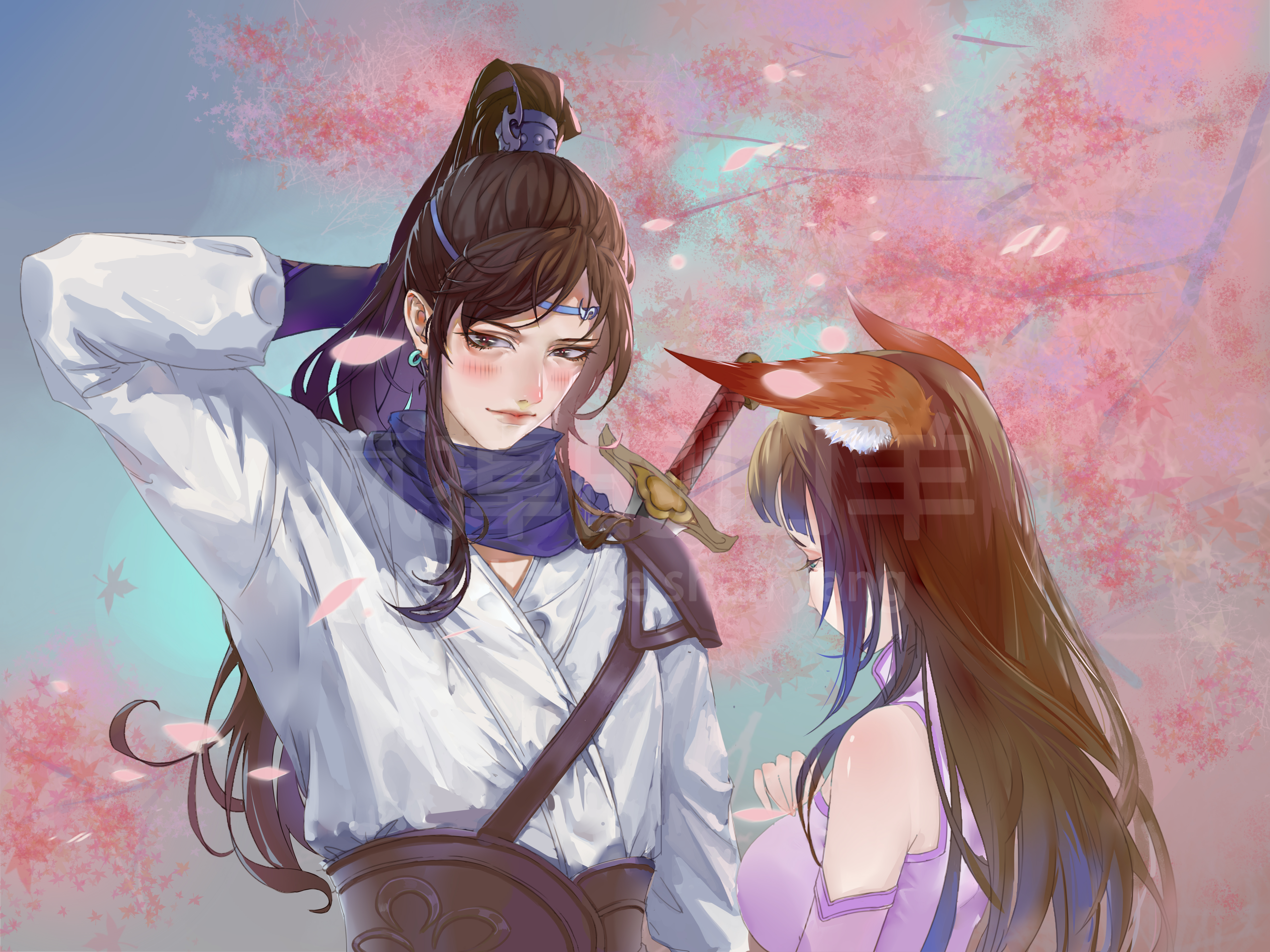 双人插画
