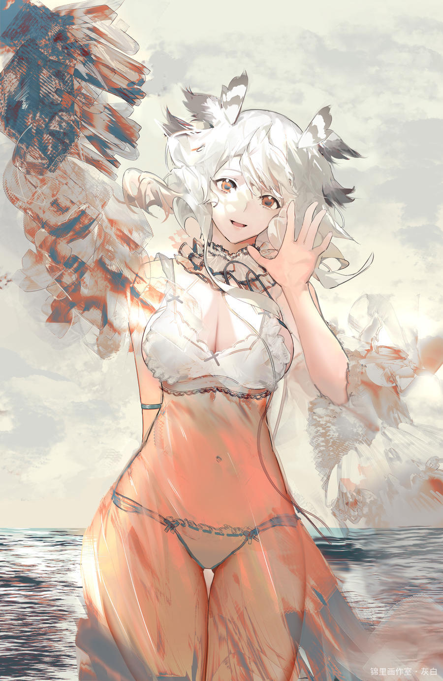 遥远的她图片插画壁纸画作