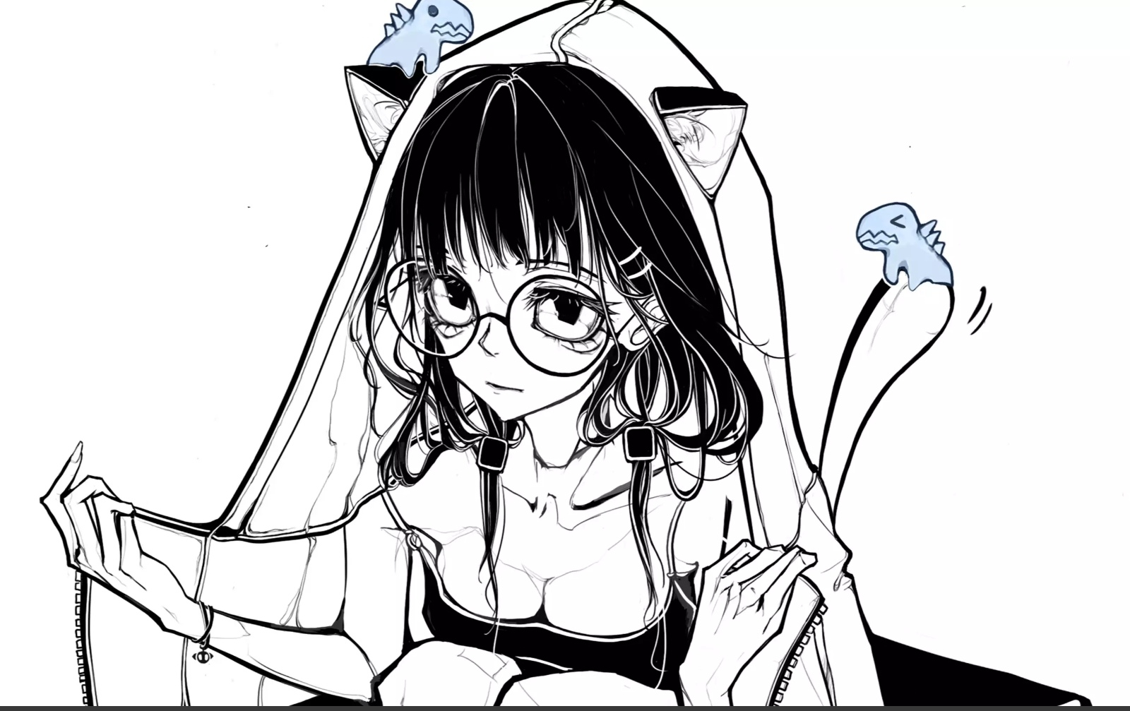 黑白稿，加色也行