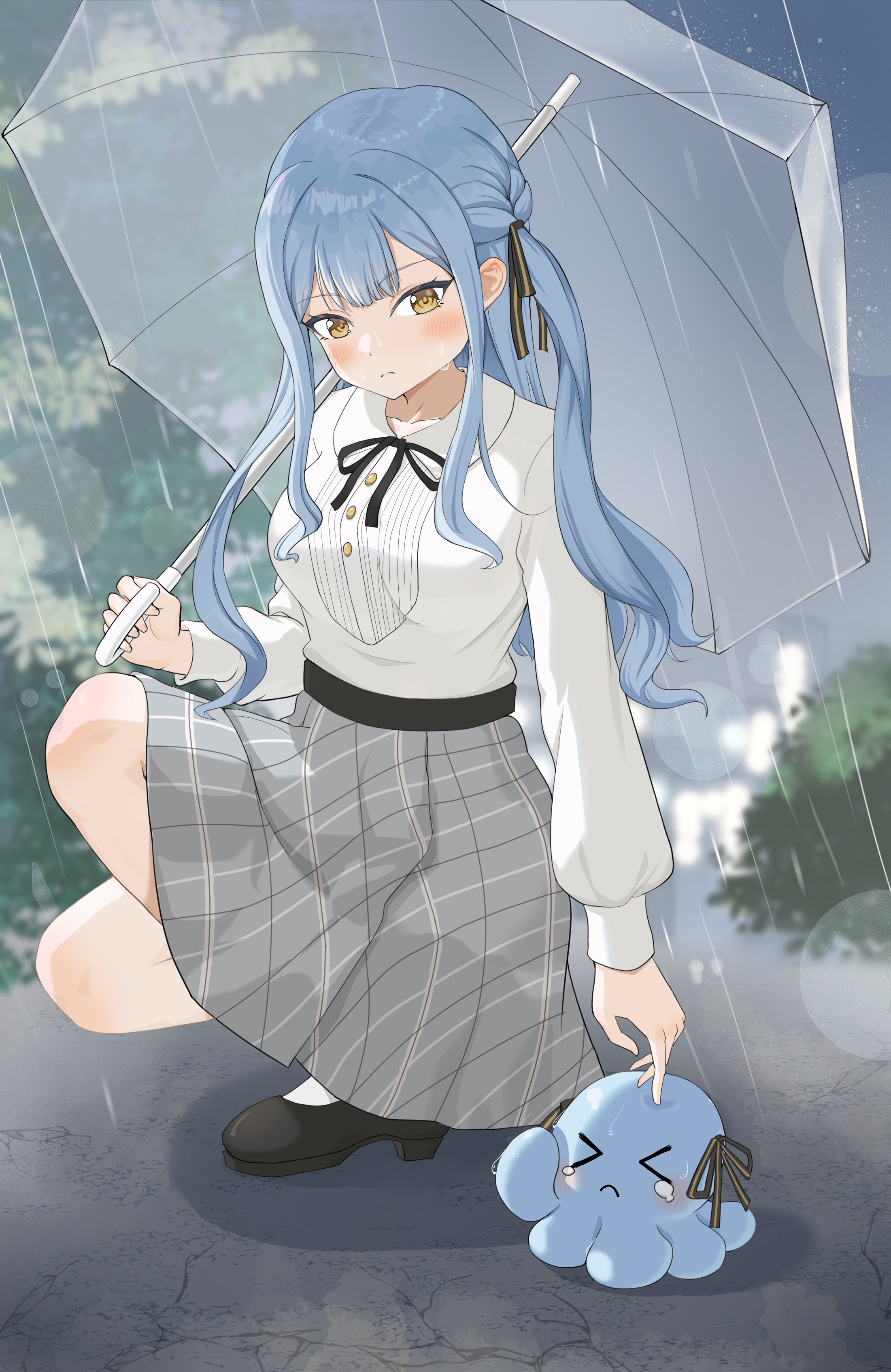 雨天 退勤 遇到了弱小的章鱼