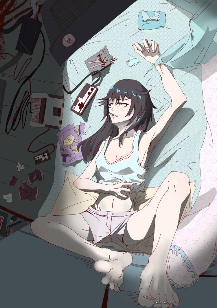 好孩子也可以把薯片搬到床上吃